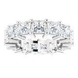10K Gold Square Lab-Grown Diamond Shared-Prong Eternity Band – 4x4 mm Stones - White Gold - view 3