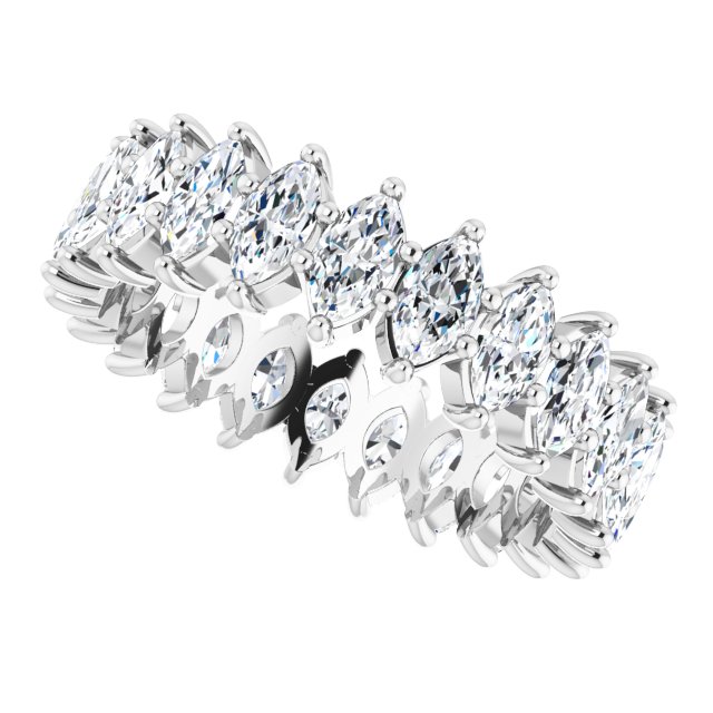 Platinum Marquise Lab-Grown Diamond Shared-Prong Eternity Band – 4.25x2.25 mm Stones - view 5