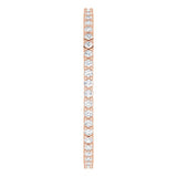 10K Gold Round Lab-Grown Diamond Shared-Prong Eternity Band – 1 mm Stones - Rose Gold - view 4