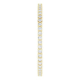 10K Gold Round Natural Diamond Shared-Prong Eternity Band – 1 mm Stones - Yellow Gold - view 4