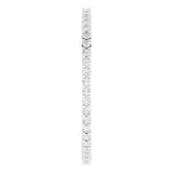 10K Gold Round Lab-Grown Diamond Shared-Prong Eternity Band – 1 mm Stones - White Gold - view 4