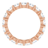 10K Gold Round Lab-Grown Diamond Shared-Prong Eternity Band – 3.2 mm Stones - Rose Gold - view 2
