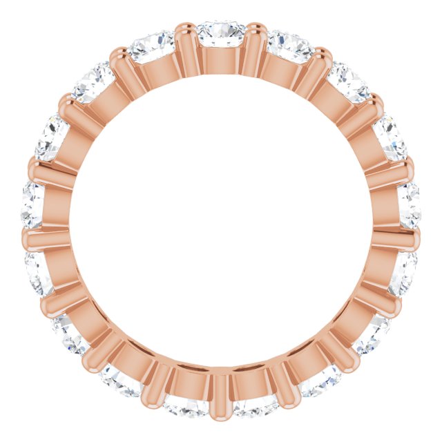 10K Gold Round Natural Diamond Shared-Prong Eternity Band – 3.2 mm Stones - Rose Gold - view 2