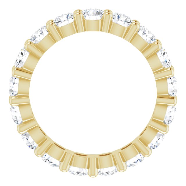 10K Gold Round Natural Diamond Shared-Prong Eternity Band – 3.2 mm Stones - Yellow Gold - view 2