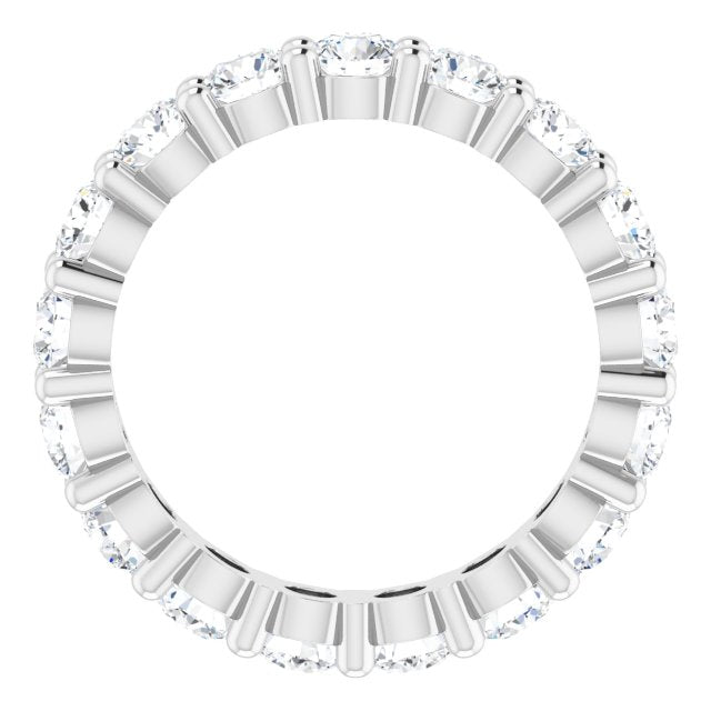 10K Gold Round Lab-Grown Diamond Shared-Prong Eternity Band – 3.2 mm Stones - White Gold - view 2