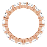 10K Gold Round Lab-Grown Diamond Shared-Prong Eternity Band – 3.4 mm Stones - Rose Gold - view 2