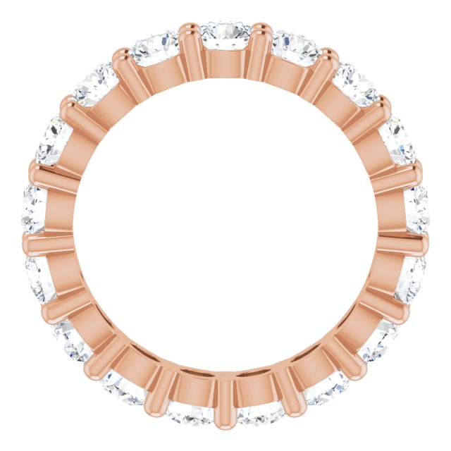 10K Gold Round Lab-Grown Diamond Shared-Prong Eternity Band – 3.4 mm Stones - Rose Gold - view 2