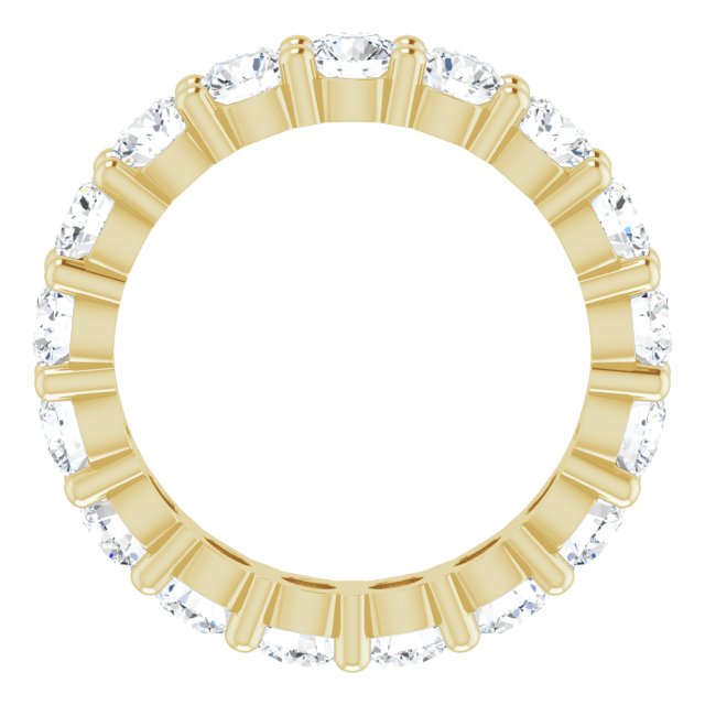 10K Gold Round Lab-Grown Diamond Shared-Prong Eternity Band – 3.4 mm Stones - Yellow Gold - view 2