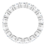 10K Gold Round Lab-Grown Diamond Shared-Prong Eternity Band – 3.4 mm Stones - White Gold - view 2