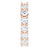10K Gold Round Natural Diamond Shared-Prong Eternity Band – 3.5 mm Stones - Rose Gold - view 4