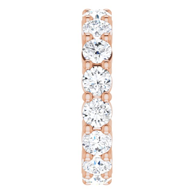 10K Gold Round Lab-Grown Diamond Shared-Prong Eternity Band – 3.5 mm Stones - Rose Gold - view 4