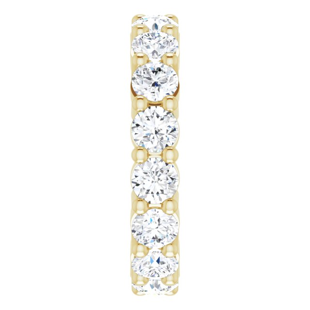10K Gold Round Lab-Grown Diamond Shared-Prong Eternity Band – 3.5 mm Stones - Yellow Gold - view 4