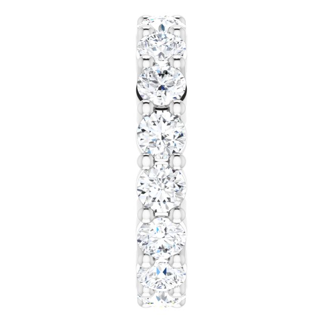 10K Gold Round Lab-Grown Diamond Shared-Prong Eternity Band – 3.5 mm Stones - White Gold - view 4