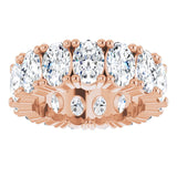 10K Gold Oval Lab-Grown Diamond Shared-Prong Eternity Band – 6x4 mm Stones - Rose Gold - view 3