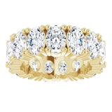 10K Gold Oval Lab-Grown Diamond Shared-Prong Eternity Band – 6x4 mm Stones - Yellow Gold - view 3