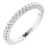 10K Gold Square Lab-Grown Diamond Shared-Prong Eternity Band – 1.25x1.25 mm Stones - White Gold