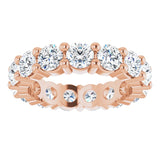 10K Gold Round Natural Diamond Shared-Prong Eternity Band – 3.75 mm Stones - Rose Gold - view 3