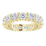 10K Gold Round Natural Diamond Shared-Prong Eternity Band – 3.75 mm Stones - Yellow Gold - view 3