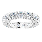 10K Gold Round Natural Diamond Shared-Prong Eternity Band – 3.75 mm Stones - White Gold - view 3