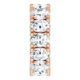 10K Gold Oval Lab-Grown Diamond Shared-Prong Eternity Band – 6x4 mm Stones - Rose Gold - view 4
