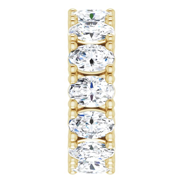 10K Gold Oval Lab-Grown Diamond Shared-Prong Eternity Band – 6x4 mm Stones - Yellow Gold - view 4