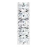 10K Gold Oval Lab-Grown Diamond Shared-Prong Eternity Band – 6x4 mm Stones - White Gold - view 4