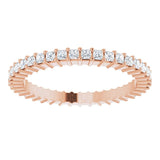 10K Gold Square Lab-Grown Diamond Shared-Prong Eternity Band – 1.25x1.25 mm Stones - Rose Gold - view 3