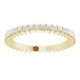 10K Gold Square Lab-Grown Diamond Shared-Prong Eternity Band – 1.25x1.25 mm Stones - Yellow Gold - view 3