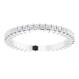 10K Gold Square Lab-Grown Diamond Shared-Prong Eternity Band – 1.25x1.25 mm Stones - White Gold - view 3