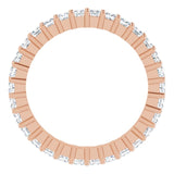 10K Gold Square Natural Diamond Shared-Prong Eternity Band – 1.75x1.75 mm Stones - Rose Gold - view 2