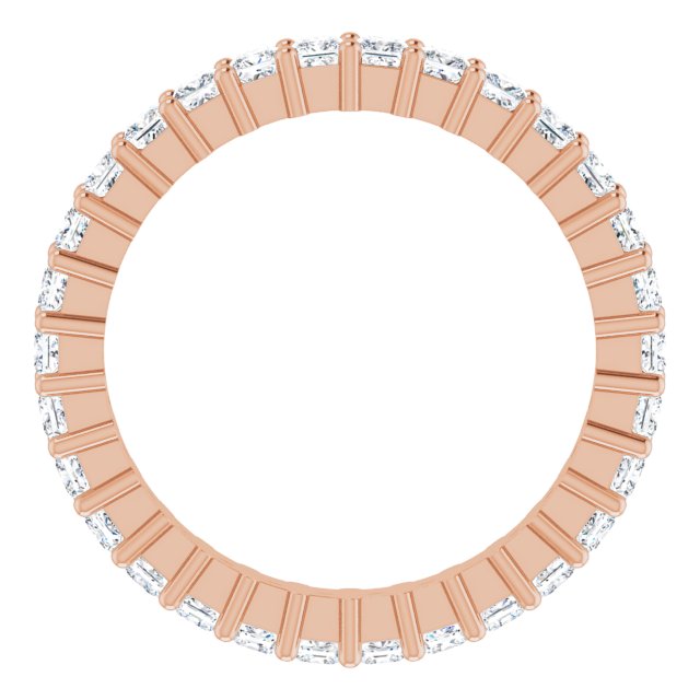 10K Gold Square Natural Diamond Shared-Prong Eternity Band – 1.75x1.75 mm Stones - Rose Gold - view 2