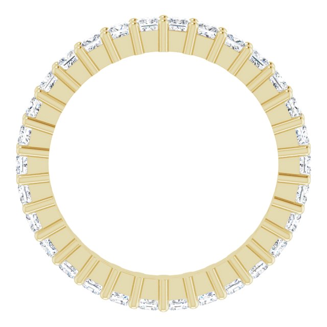 10K Gold Square Natural Diamond Shared-Prong Eternity Band – 1.75x1.75 mm Stones - Yellow Gold - view 2