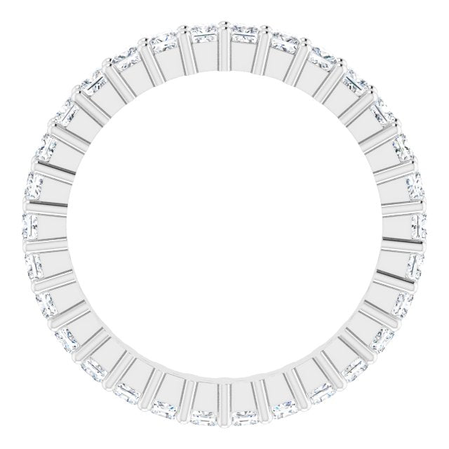 10K Gold Square Natural Diamond Shared-Prong Eternity Band – 1.75x1.75 mm Stones - White Gold - view 2