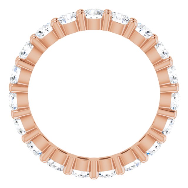 10K Gold Round Lab-Grown Diamond Shared-Prong Eternity Band – 2.75 mm Stones - Rose Gold - view 2