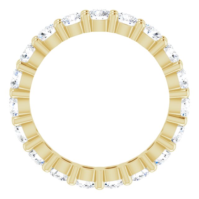 10K Gold Round Natural Diamond Shared-Prong Eternity Band – 2.75 mm Stones - Yellow Gold - view 2
