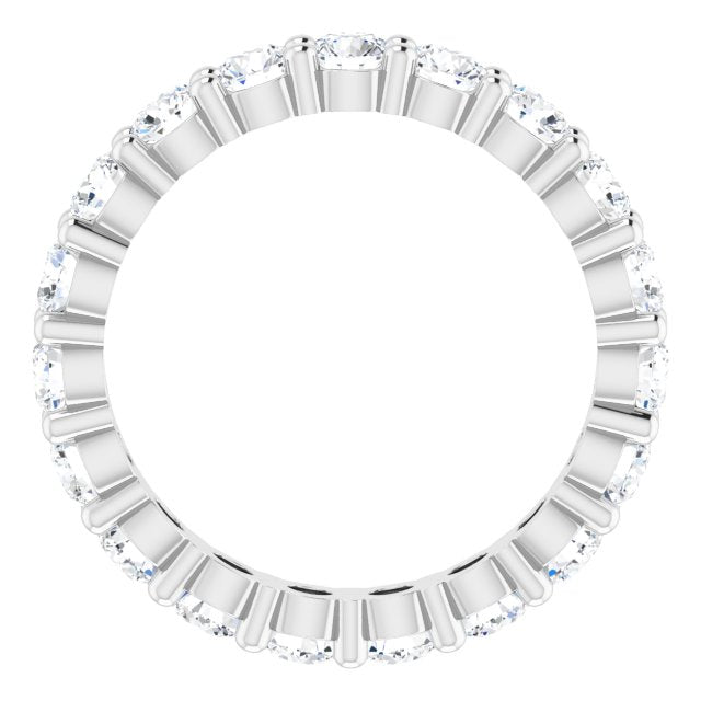 10K Gold Round Lab-Grown Diamond Shared-Prong Eternity Band – 2.75 mm Stones - White Gold - view 2