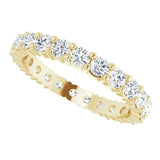 10K Gold Round Natural Diamond Shared-Prong Eternity Band – 2.25 mm Stones - Yellow Gold - view 5