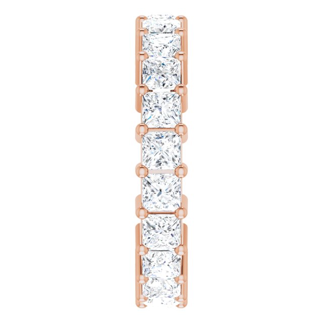 10K Gold Square Lab-Grown Diamond Shared-Prong Eternity Band – 2.75x2.75 mm Stones - Rose Gold - view 4