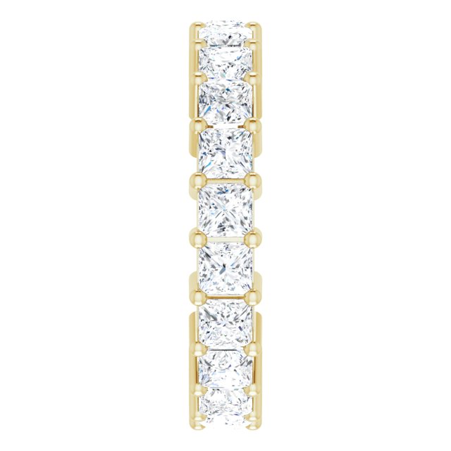 10K Gold Square Lab-Grown Diamond Shared-Prong Eternity Band – 2.75x2.75 mm Stones - Yellow Gold - view 4