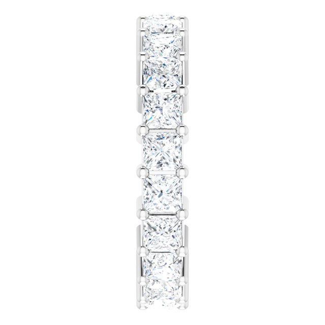 10K Gold Square Natural Diamond Shared-Prong Eternity Band – 2.75x2.75 mm Stones - White Gold - view 4