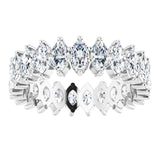 Platinum Marquise Lab-Grown Diamond Shared-Prong Eternity Band – 4.25x2.25 mm Stones - view 3