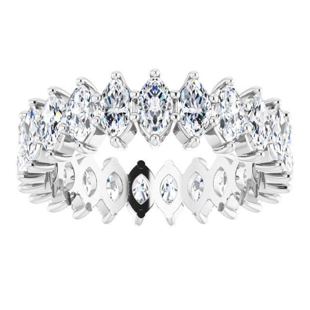 Platinum Marquise Lab-Grown Diamond Shared-Prong Eternity Band – 4.25x2.25 mm Stones - view 3