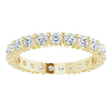 10K Gold Round Lab-Grown Diamond Shared-Prong Eternity Band – 2.25 mm Stones - Yellow Gold - view 3