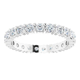 10K Gold Round Natural Diamond Shared-Prong Eternity Band – 2.25 mm Stones - White Gold - view 3