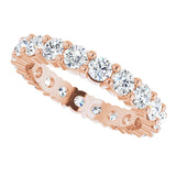 10K Gold Round Lab-Grown Diamond Shared-Prong Eternity Band – 2.75 mm Stones - Rose Gold - view 5