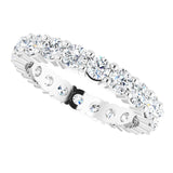 10K Gold Round Lab-Grown Diamond Shared-Prong Eternity Band – 3 mm Stones - White Gold - view 5