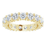 10K Gold Round Natural Diamond Shared-Prong Eternity Band – 3.4 mm Stones - Yellow Gold - view 3