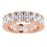 10K Gold Oval Lab-Grown Diamond Shared-Prong Eternity Band – 5x3 mm Stones - Rose Gold - view 3