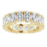 10K Gold Oval Lab-Grown Diamond Shared-Prong Eternity Band – 5x3 mm Stones - Yellow Gold - view 3