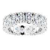 10K Gold Oval Lab-Grown Diamond Shared-Prong Eternity Band – 5x3 mm Stones - White Gold - view 3